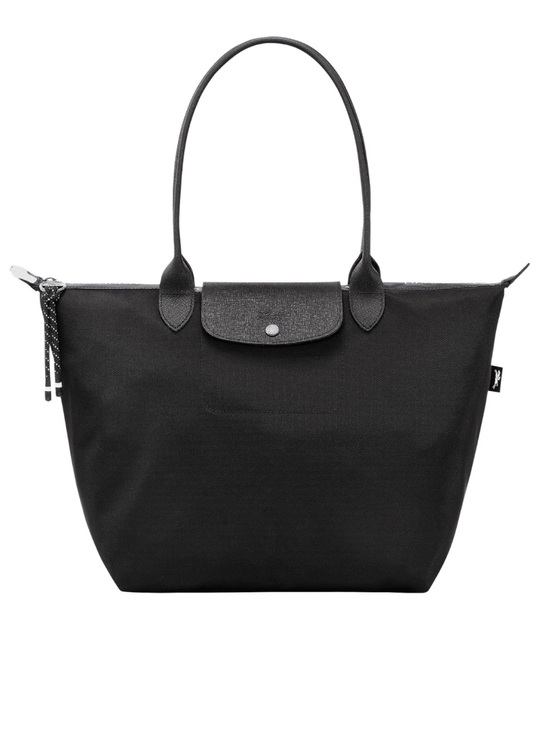 Longchamp Handbags - Longchamp Black Nylon Tote with Leather Handles
